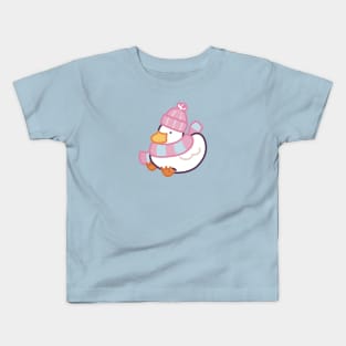 Cozy Winter Duck Kids T-Shirt